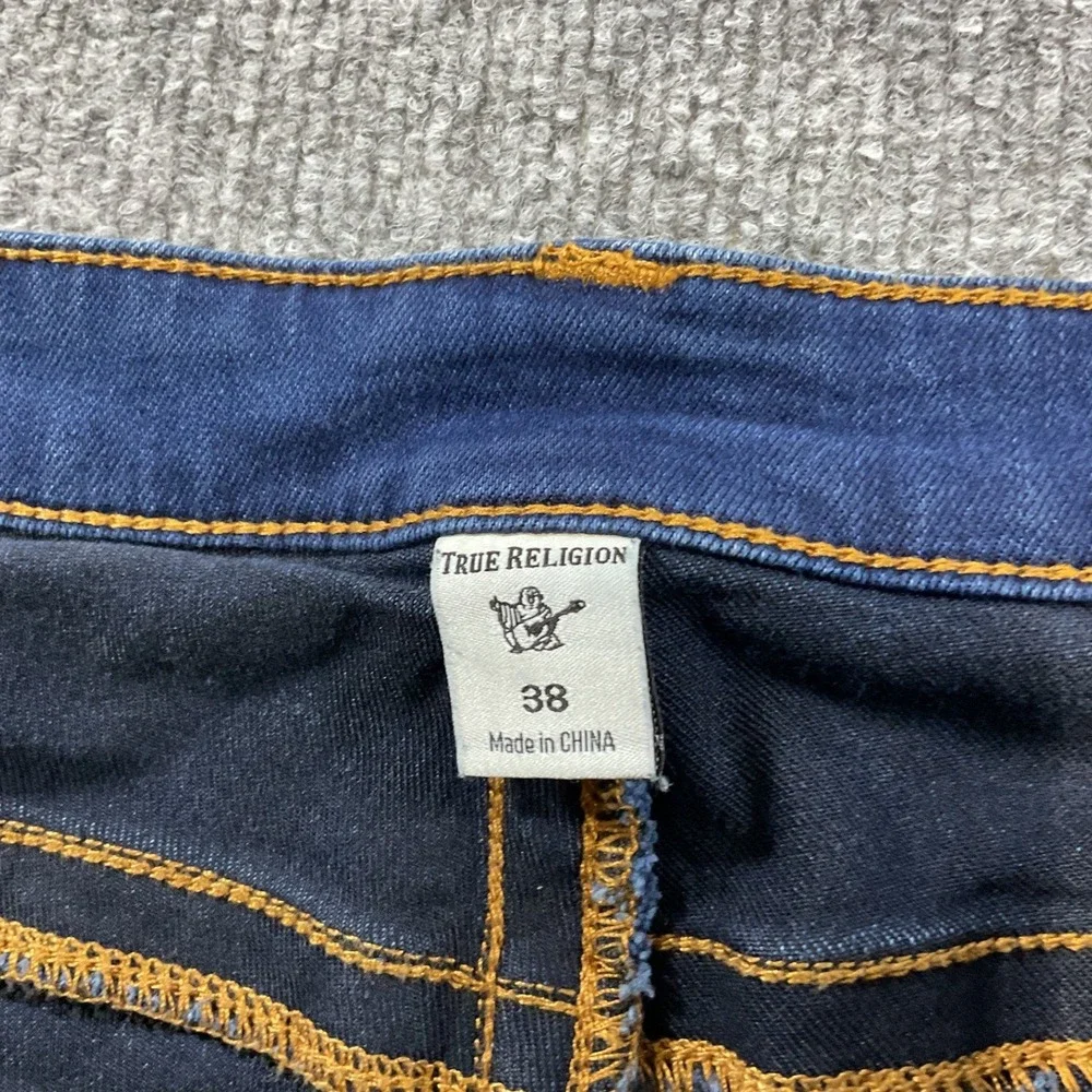True Religion Billie Mid Rise Straight Jeans Womens 38x34 Blue Stretch Denim